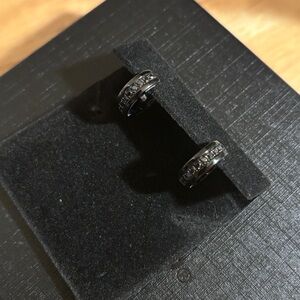 Vera Wang Men Black Diamond Hoops (Zales)